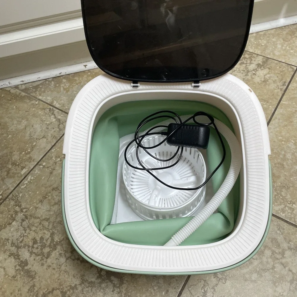 Portable Washing Machine, 12L Upgraded Mini Machine‎ With Spin Green